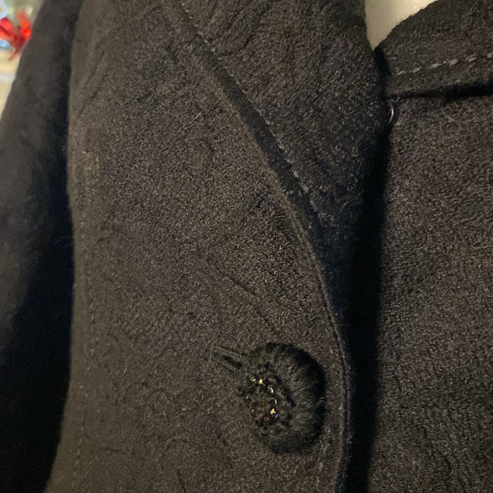 Black lined 2 piece suit - black blended jacquard. - Picture 4 of 11